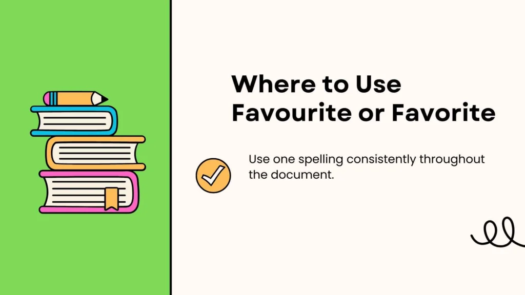 Where to Use Favourite or Favorite
