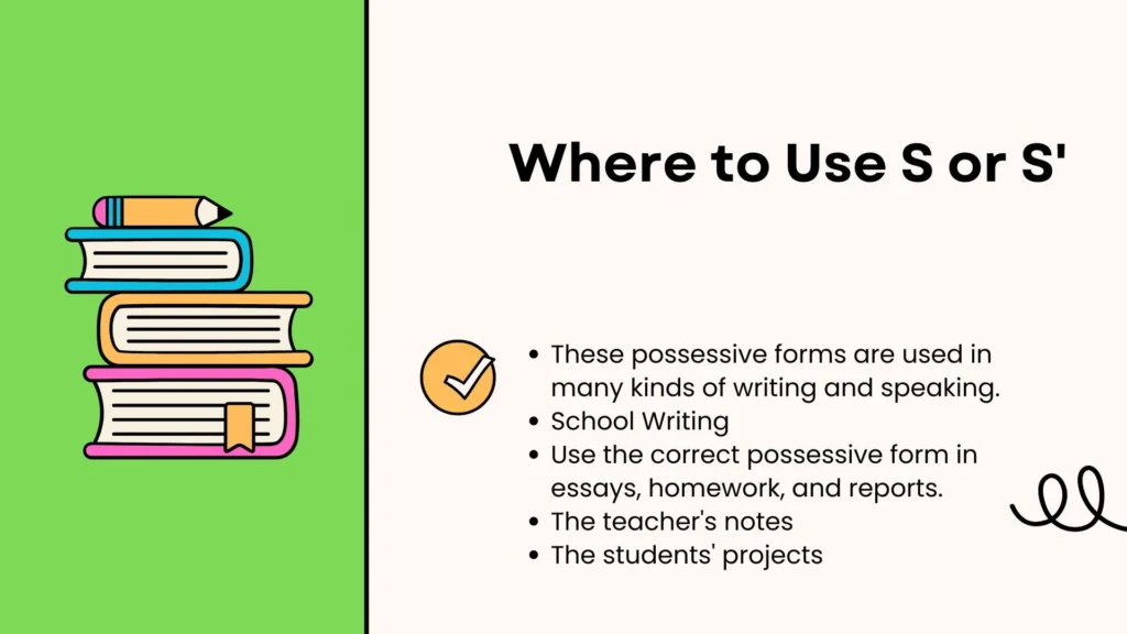 Where to Use S or S'