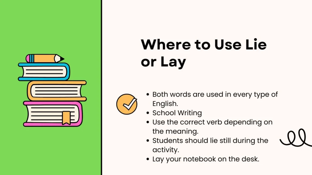Where to Use Lie or Lay