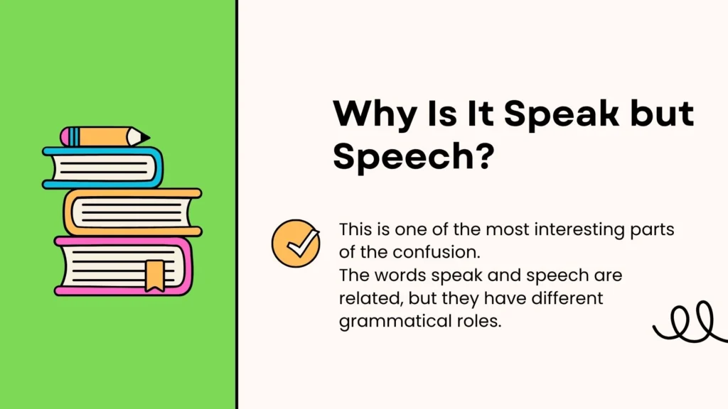 Why Is It Speak but Speech?