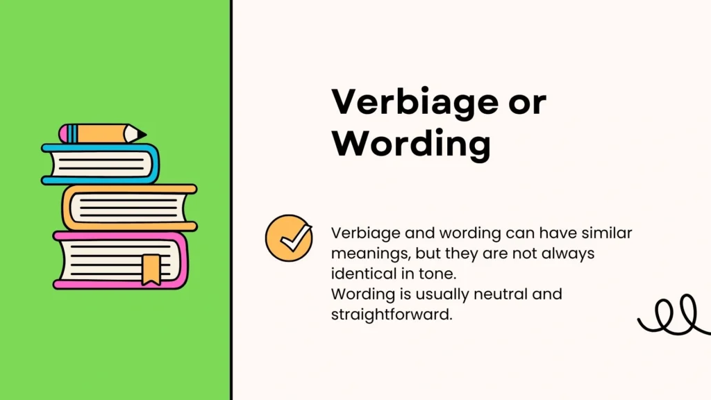 Verbiage  or Wording